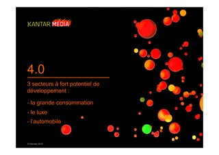 4.0
3 secteurs à fort potentiel de
développement :

- la grande consommation
- le luxe
- l’automobile


5 February 2010
 