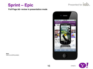 Sprint – Epic                                     Presented for
    Full Page Ad- review in presentation mode




Note:
Cl...