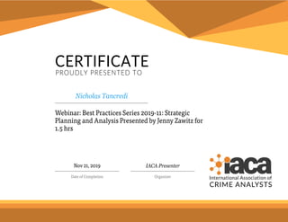 Iaca Banknote IACA training certificates tancredi | PDF