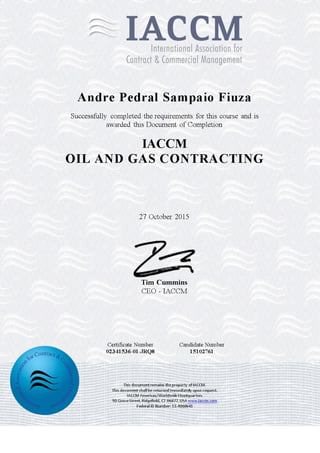 Oil & Gas Contracting In Practice
