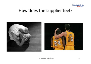 How does the supplier feel? 




          © Innova(on Fixer Ltd 2011    12 
 