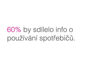 60% by sdílelo info o
používání spotřebičů.
 