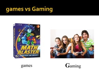 games vs Gaming




    games         Gaming
 