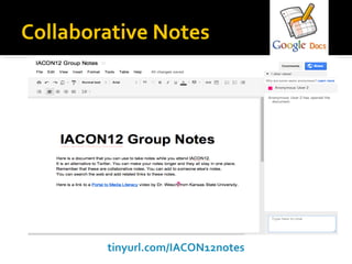 Collaborative Notes




        tinyurl.com/IACON12notes
 