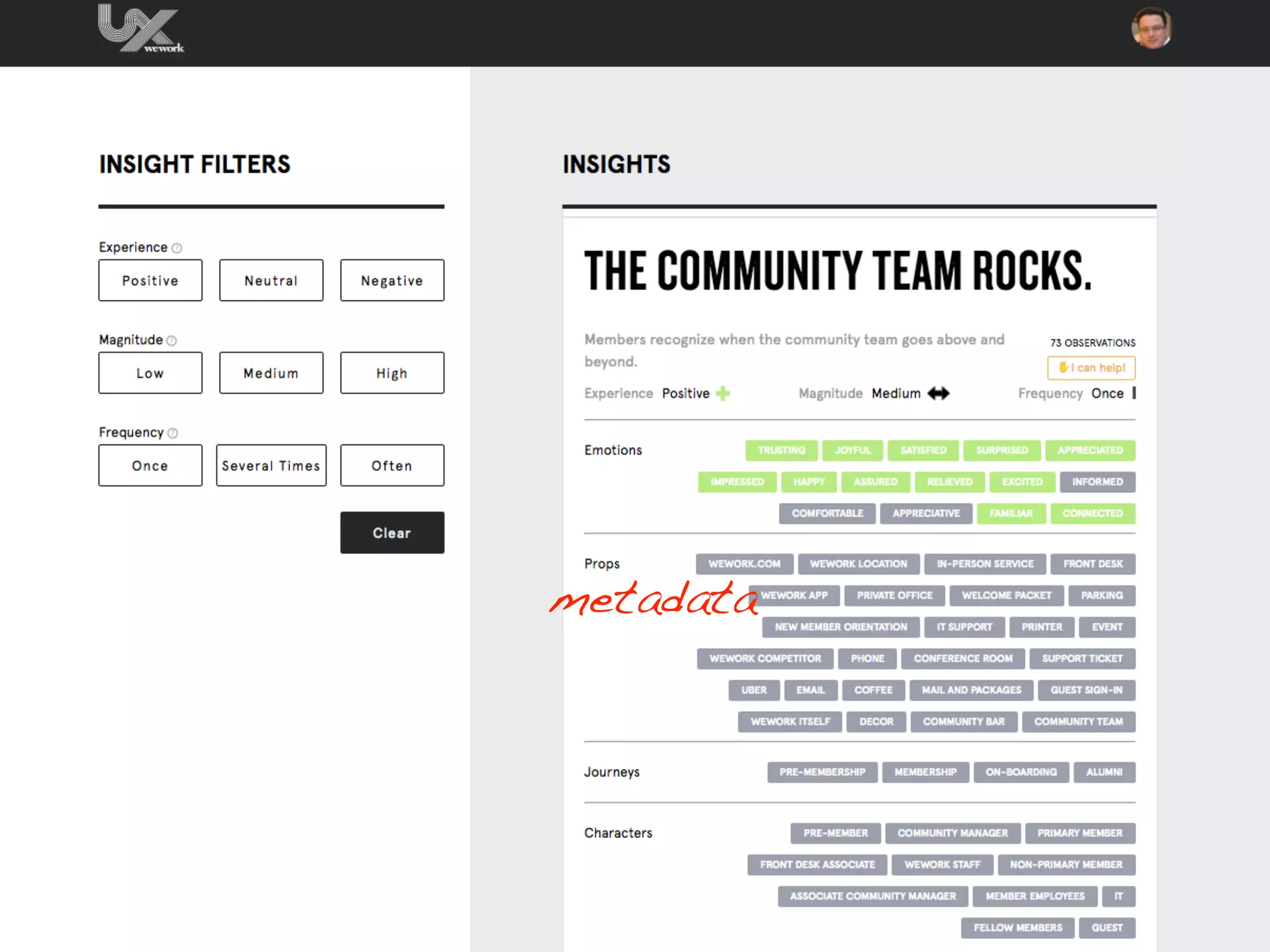 WeWork: ﬁlter/
metadata
 