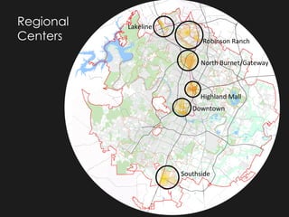 Regional Centers Lakeline Robinson Ranch North Burnet/Gateway Highland Mall Downtown Southside As defined in the Building Blocks Working Paper Draft Regional Centers 