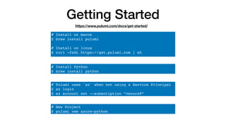 Infrastructure as "Code" with Pulumi | PDF