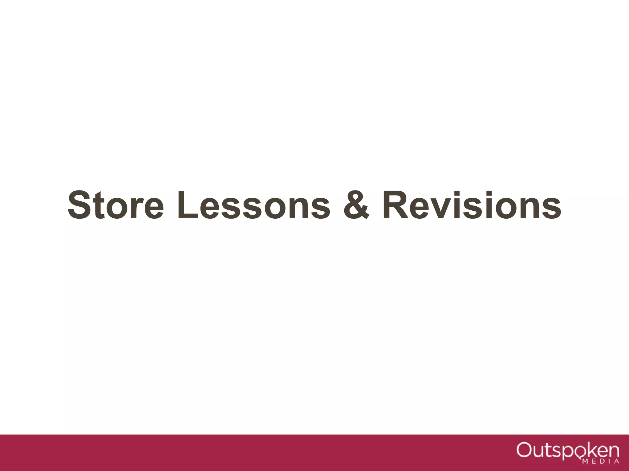 Store Lessons & Revisions
 