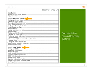 105




Documentation
covered too many
systems
 
