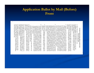 Application Ballot by Mail (Before)
              Front
 