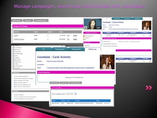 ‘Manage campaigns, search and communicate with candidates