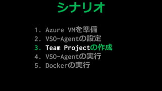 1. Azure VMʂ
2. VSO-AgentO
3. Team ʰ𳦳٤
4. ճ-Գ٤Όg
5. DockerΌg
ʥꥪ
 