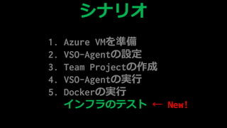 1. Azure VMʂ
2. VSO-AgentO
3. Team ʰ𳦳٤
4. ճ-Գ٤Όg
5. DockerΌg
եΥƥ  New!
ʥꥪ
 