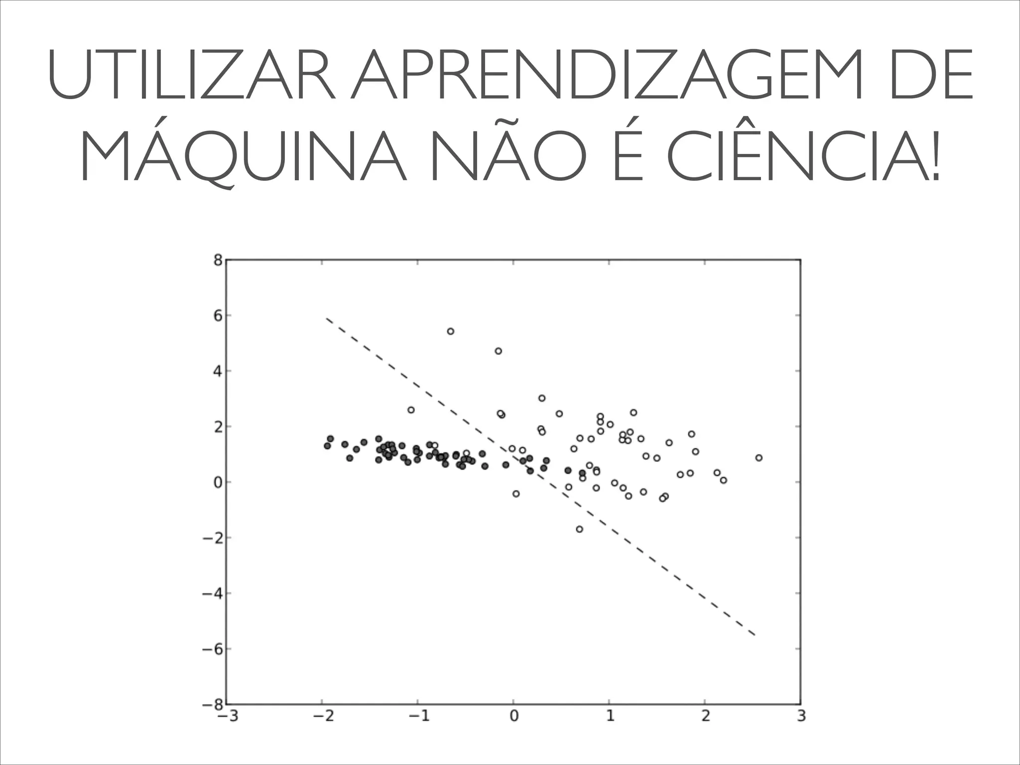 UTILIZAR APRENDIZAGEM DE 
MÁQUINA NÃO É CIÊNCIA! 
 