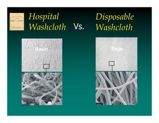 Hospital        Disposable
Washcloth Vs.   Washcloth

 Basin              Sage
 