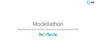 Modellathon
Modellazione di un dominio utilizzando Eventstorming & DDD
 