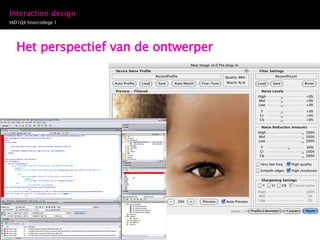 Het perspectief van de ontwerper 