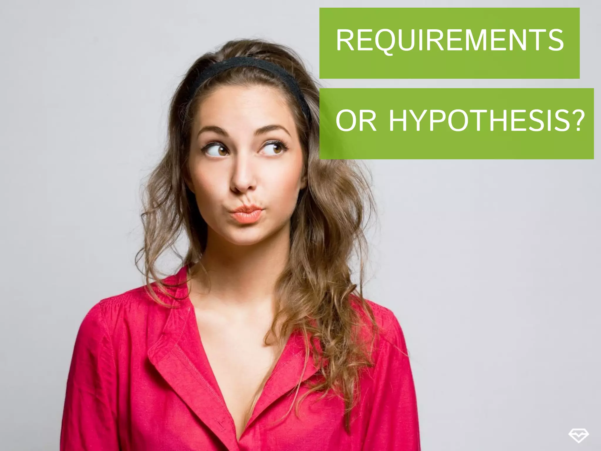 REQUIREMENTS
OR HYPOTHESIS?
 