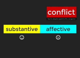 substantivesubstantive affectiveaffective
http://en.wikipedia.org/wiki/Conﬂict_management
conflictconflict
 
