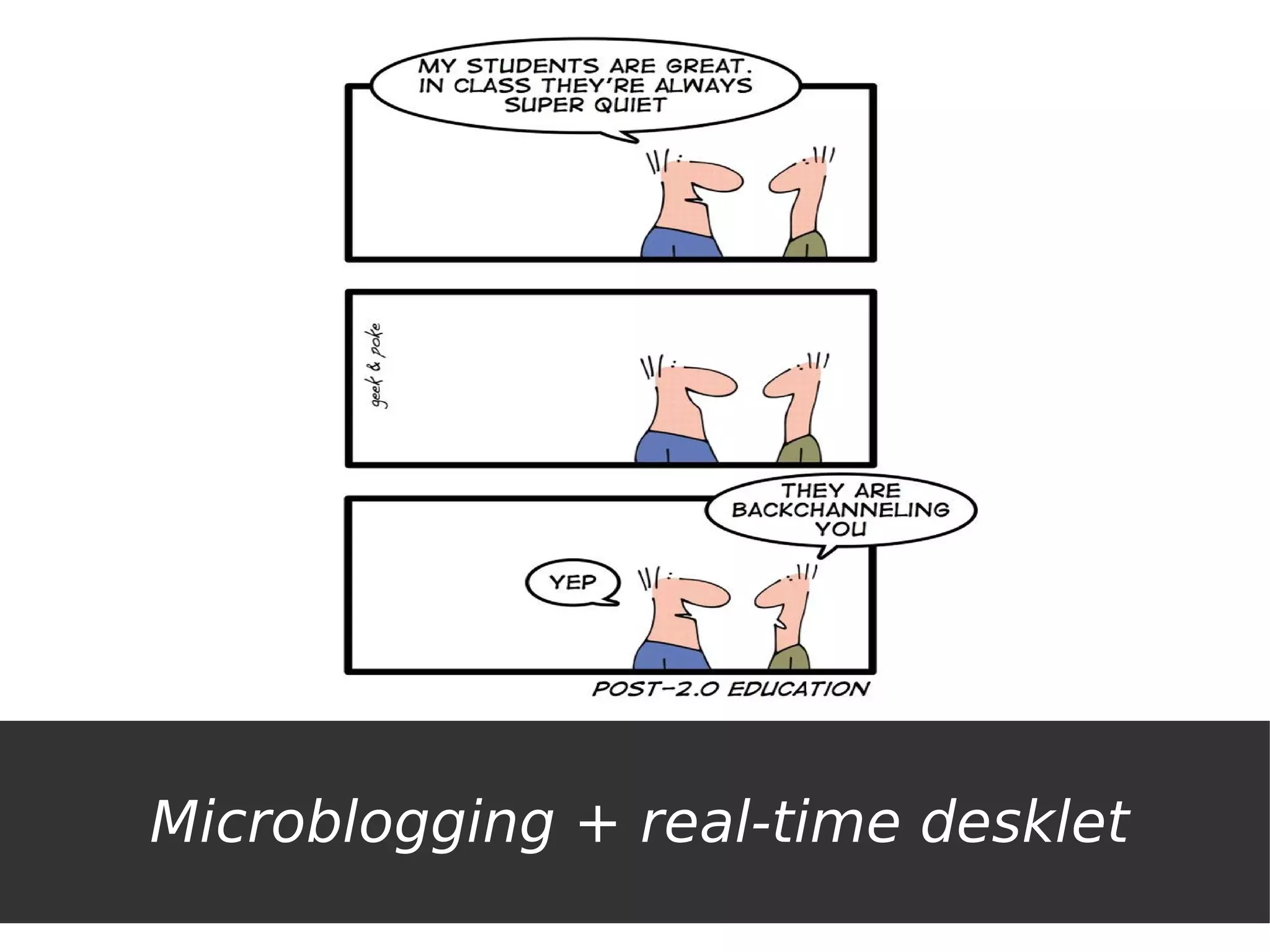 Microblogging + real-time desklet
 