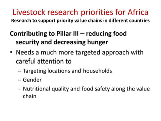 Livestock research priorities for Africa (CAADP Pillar 4)