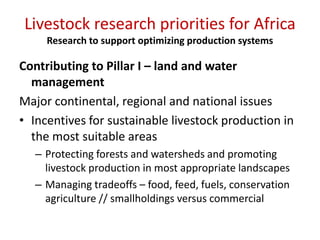 Livestock research priorities for Africa (CAADP Pillar 4)