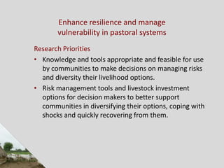 Livestock research priorities for Africa (CAADP Pillar 4)