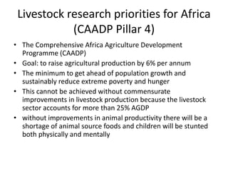 Livestock research priorities for Africa (CAADP Pillar 4)