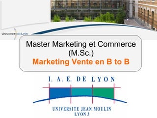 Master Marketing et Commerce (M.Sc.) Marketing Vente en B to B 