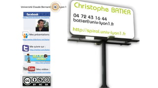 http://twitter.com/batier
Me suivre sur :
http://bit.ly/batier
http://www.facebook.com/batier
http://www.slideshare.net/batier
Mes présentations:
http://www.youtube.com/cbatier
Mes vidéos :
 