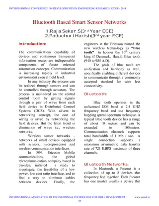 Iaetsd bluetooth based smart sensor networks | PDF