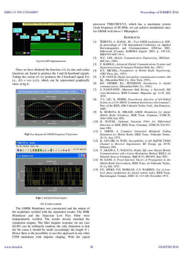 Iaetsd gmsk modulation implementation for gsm in dsp