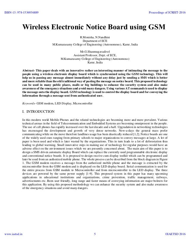 Iaetsd wireless electronic notice board using gsm