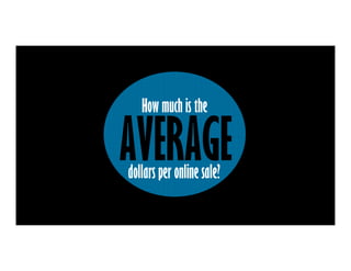 AVERAGE
How much is the
dollars per online sale?
 