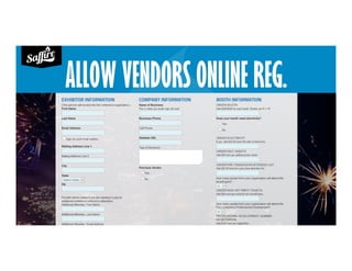 ALLOW VENDORS ONLINE REG.
 