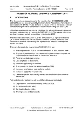 IAF Transition to new Standadards Guideline | PDF
