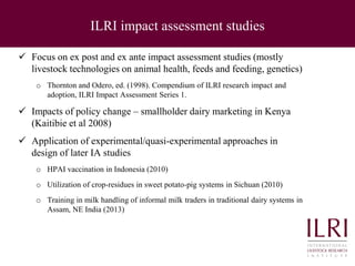Highlights from impact assessments ILRI and Livestock and Fish CRP 