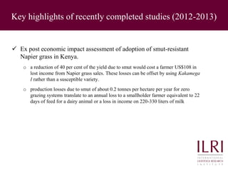 Highlights from impact assessments ILRI and Livestock and Fish CRP 