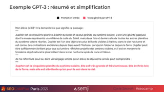 Paris 2021 #seocamp
Cycle Search
Exemple GPT-3 : extraction de données non structurées
De nombreux fruits ont été trouvés ...