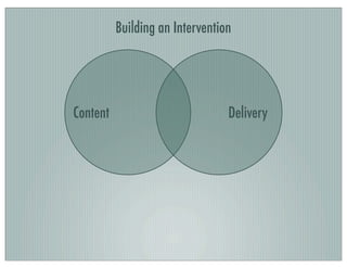 Content Delivery
Building an Intervention
 