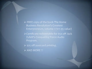 Marketing aids for generating sales and profits.