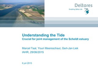 6 juli 2015
Understanding the Tide
Crucial for joint management of the Scheldt estuary
Marcel Taal, Youri Meersschaut, Gert-Jan Liek
IAHR, 29/06/2015
 