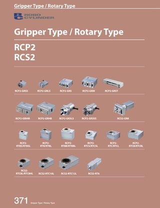 Gripper Type / Rotary Type 
RCP2 ROBO Cylinder 371 Gripper Type / Rotary Type 
RCP2 
RCS2 
RCP2-GRM RCP2-GRST 
RCP2-GRHB RCP2-GR3SS 
Gripper Type / Rotary Type 
RCP2-GRSS 
RCS2-RT6 
RCP2-GRHM 
RCP2-GRLS 
RCS2-RTC10L 
RCP2-GRS 
RCS2-RTC12L 
RCS2-GR8 
RCP2- 
RTBS/RTBSL 
RCS2- 
RTC8L/RTC8HL 
RCP2- 
RTB/RTBL 
RCP2- 
RTBB/RTBBL 
RCP2- 
RTCS/RTCSL 
RCP2- 
RTC/RTCL 
RCP2- 
RTCB/RTCBL 
RCP2-GR3LS 
 