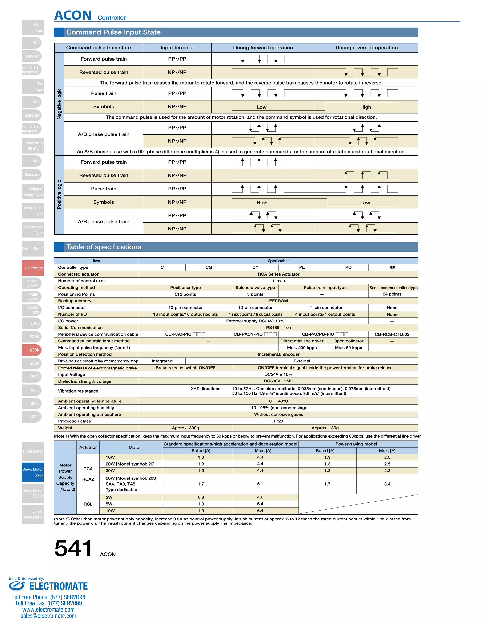 Iai acon controller_specsheet | PDF