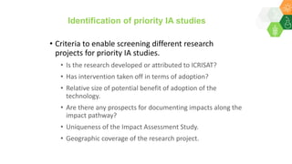 ICRISAT Global Planning Meeting 2019: Impact Assessment @ ICRISAT by Kizito Mazvimavi and team