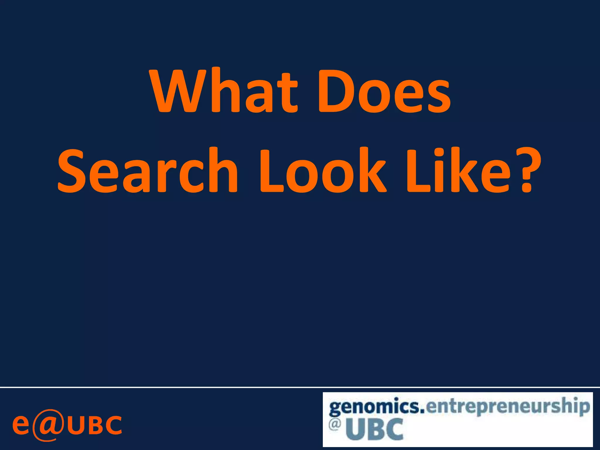 What Does
Search Look Like?
 