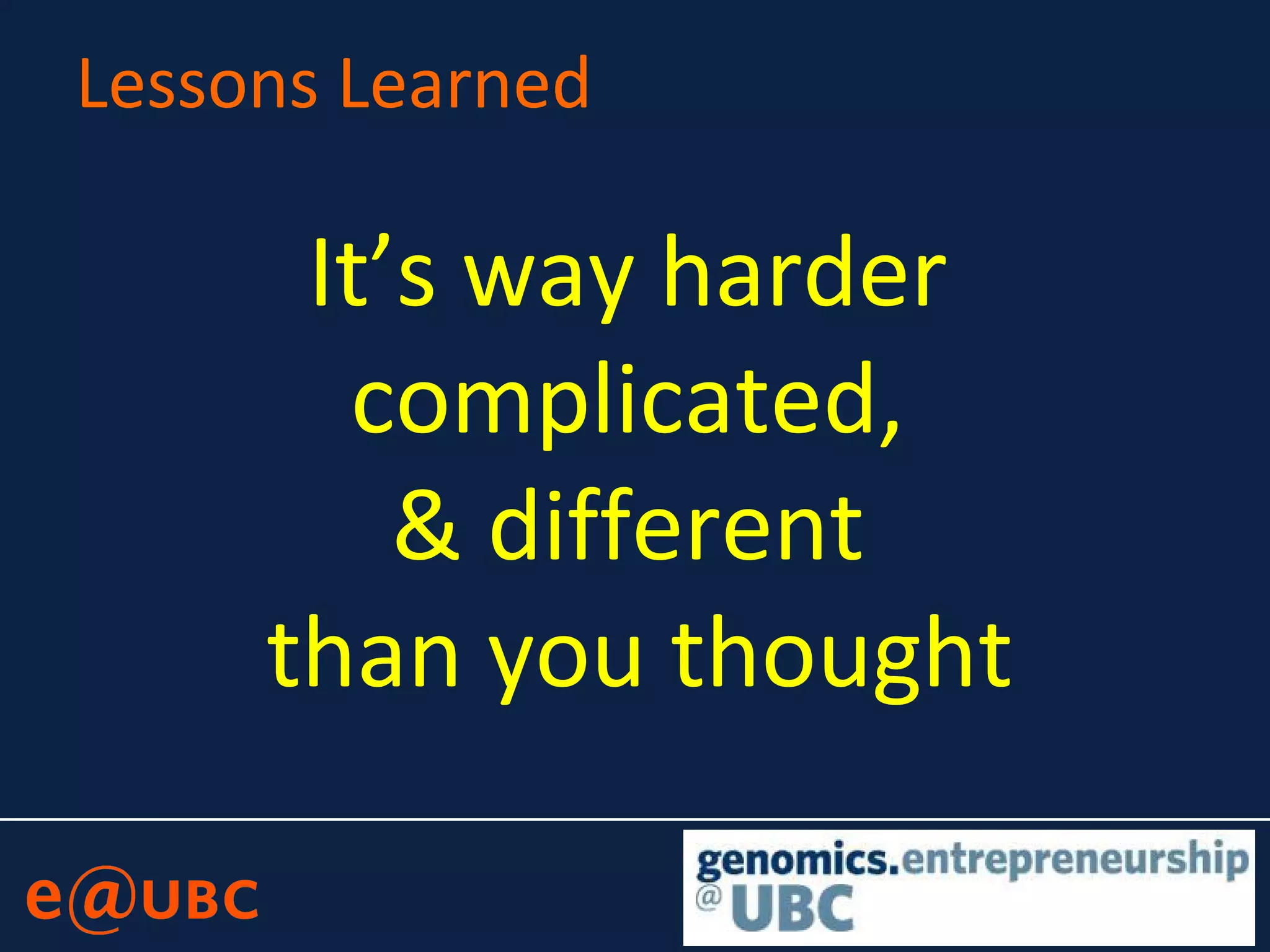 Lessons Learned
It’s way harder
complicated,
& different
than you thought
 