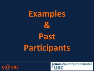 Examples
&
Past
Participants
 