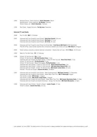 Iain Forsyth &amp; Jane Pollard\'s CV