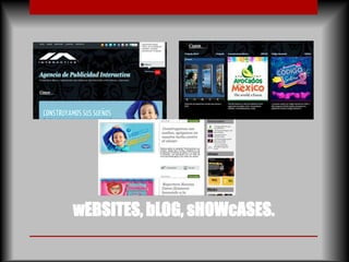 wEBSITES, bLOG, sHOWcASES.
 
